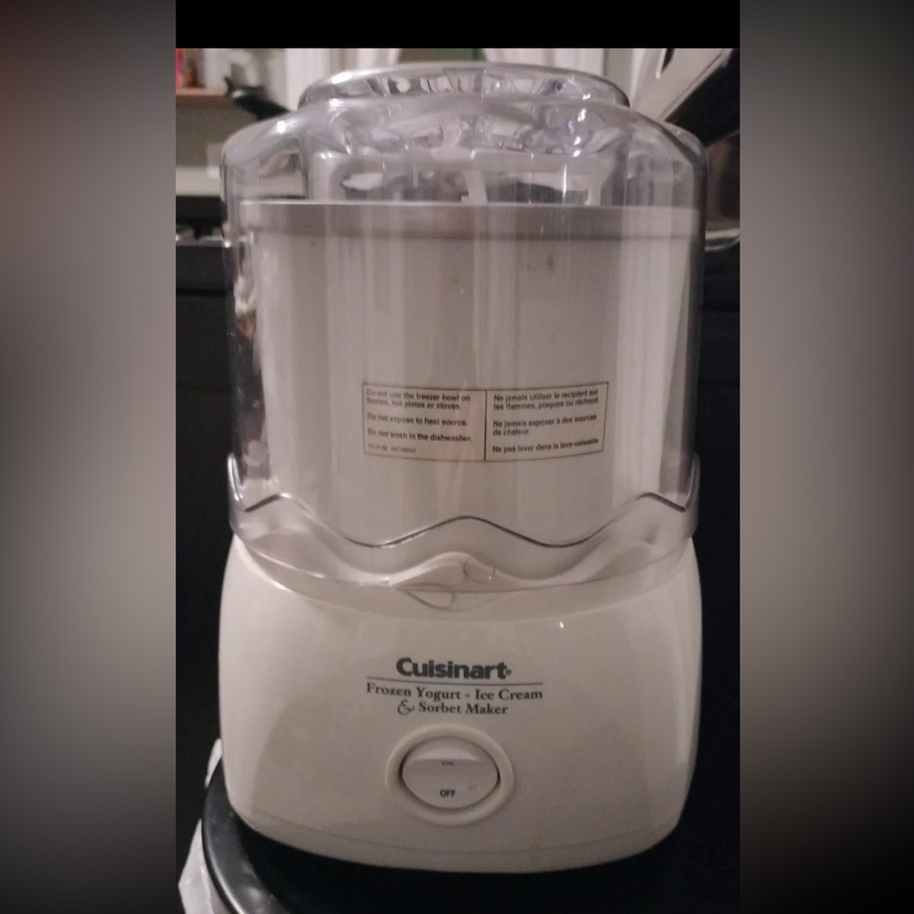 Cuisinart Frozen Yogurt Ice Cream & Sorbet Maker 1.5 qt ICE-21 Bowl Tested